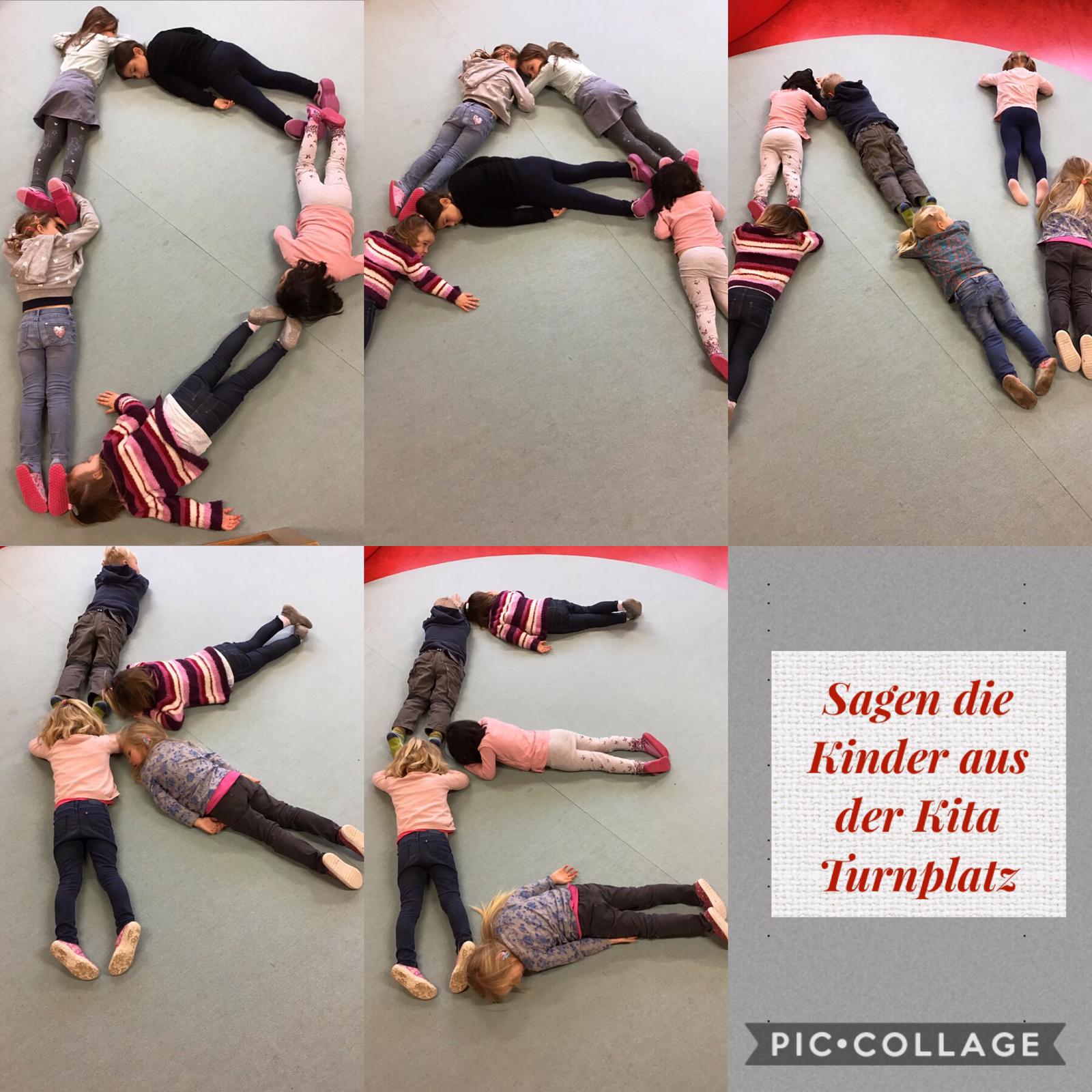 Kindergartenkinder sagen Danke